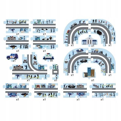 Tor dla samochodów Puzzle 44 elementy, droga dla autek na Arena.pl