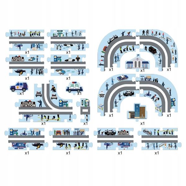 Tor dla samochodów Puzzle 44 elementy, droga dla autek zdjęcie 3