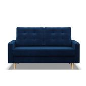 Sofa rozkładana, MILO, velvet, 152x92x92 cm, granatowy | TYLETEGOTU