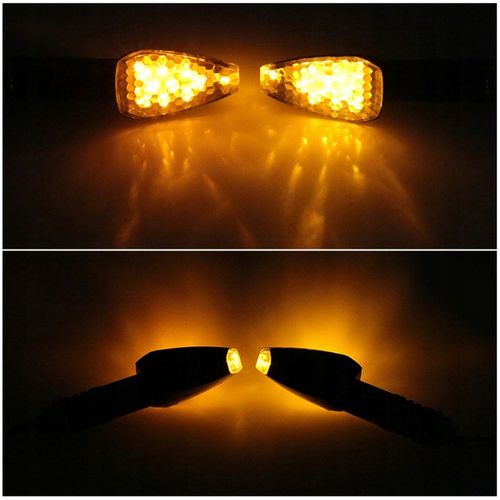 4x KIERUNKOWSKAZY MOTOCYKLOWE QUADA HOMOLOGACJA 12 V CZARNE DYMIONE 14 LED na Arena.pl