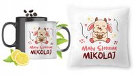 Dla Mikołaja Zestaw Kubek Magiczny + Poduszka Z Nadrukiem Ze Zdjęciem