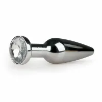rimba aluminium plug anatomiczny srebrny z kryształem l