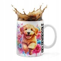 KUBEK CERAMICZNY 330ML DRUK - PIES PSY PIESEK RASA GOLDENDOODLE
