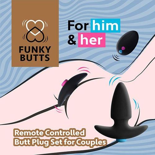 FeelzToys - FunkyButts Remote Controlled Butt Plug Set for Couples na Arena.pl