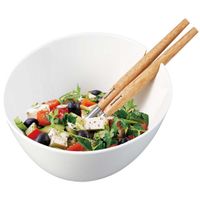 porcelanowa misa do sałat z przyborami klausberg kb-7787 biała
