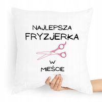 Poduszka Fryzjera Najlepsza Fryzjerka W Mieście Z Nadrukiem Ze Zdjęciem