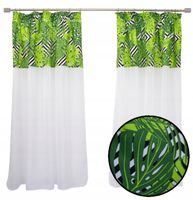 Zasłona firana MONSTERA dżungla ZYG ZAK 300x160
