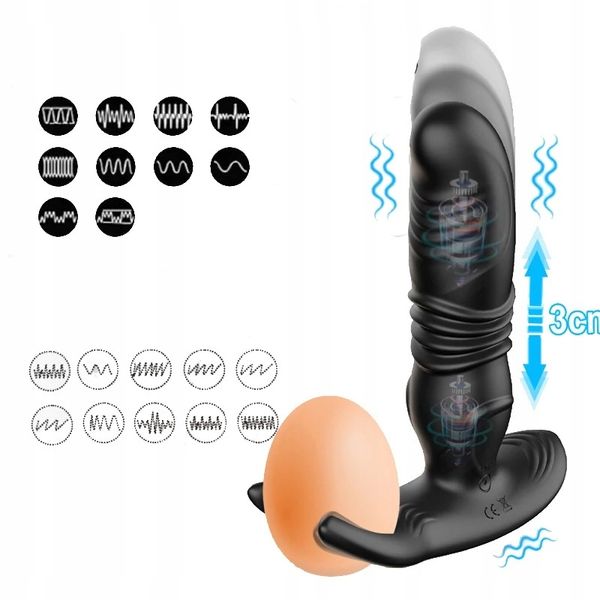 WIBRATOR MĘSKI MASAŻER Prostaty RUCHOMY 3cm PILOT zdjęcie 12