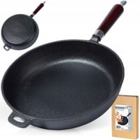 Patelnia Żeliwna do Smażenia Duszenia Gaz Indukcja Solidna VILDE 28 cm