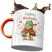 Kubek Pomarańczowy Dla Dentysty Żajebisty Dentysta Z Nadrukiem Ze Zdjęciem