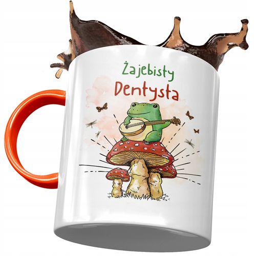 Kubek Pomarańczowy Dla Dentysty Żajebisty Dentysta Z Nadrukiem Ze Zdjęciem na Arena.pl