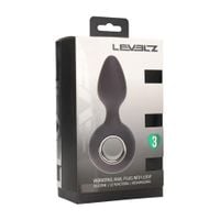 vibrating silicone anal plug with loop - black