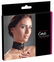 cottelli accessories naszyjnik koronkowy czarny z satynową tasiemką
