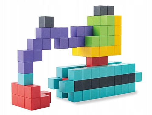 Klocki magnetyczne kostki STEM szcześciany konstrukcyjne 3d 96 elementów na Arena.pl