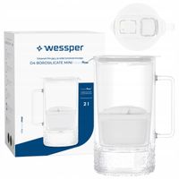 Dzbanek filtrujący szklany Wessper D4 Borosilicate Mini FF WH + filtr