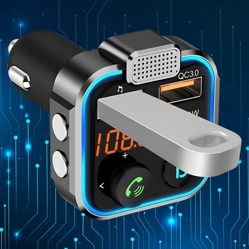 TRANSMITER BLUETOOTH AUDIO FM MP3 BT SZYBKA ŁADOWARKA 3X USB QC 3.0 RGB na Arena.pl