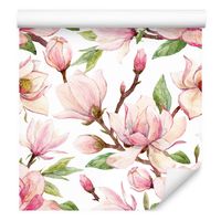 Tapeta do salonu kwiaty magnolii liście zieleń