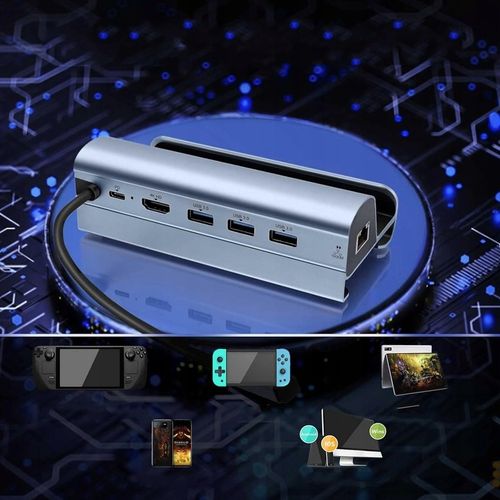 WIELOFUNKCYJNA STACJA DOKUJĄCA + 3*PORTY USB A 3.0 + PORT TYPE-C na Arena.pl