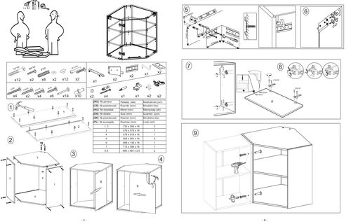 BELLA GN-60/72 SZAFKA GÓRNA NAROŻNA FRONT: JASNY POPIEL POŁYSK na Arena.pl
