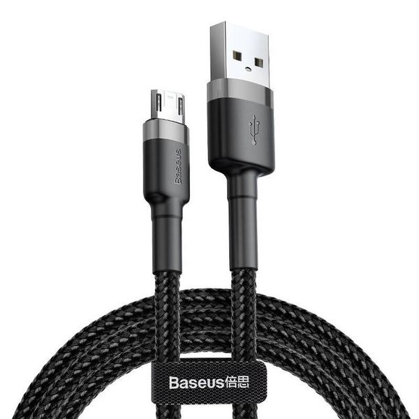 Kabel USB do Micro USB Baseus Cafule 1.5A 2m (szaro-czarny) zdjęcie 1