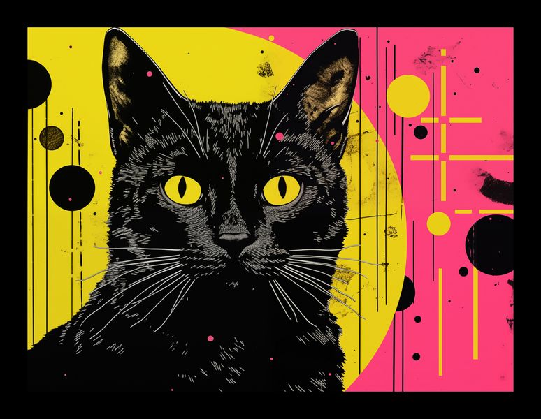 Plakat 20x15cm Neonowy Kocur zdjęcie 2