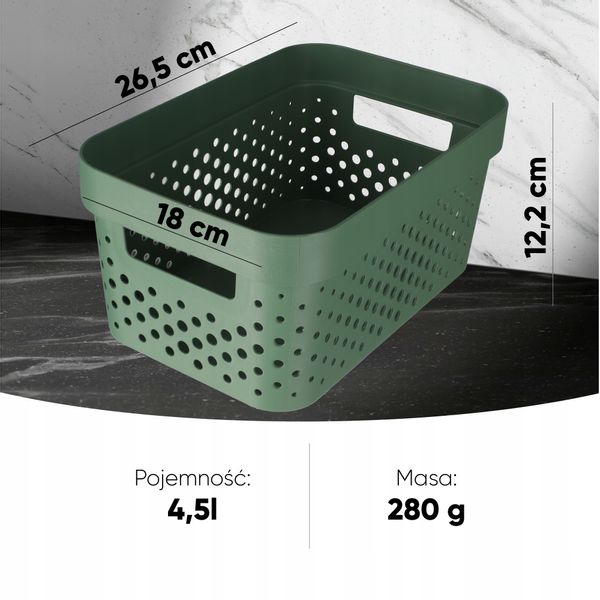Curver Pojemnik Pudełko Ażurowe Eko 4,5 L Zielony zdjęcie 2