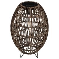 Dekoracyjna lampa solarna 32 cm Na metalowych nóżkach Wiklina Boho Lampion