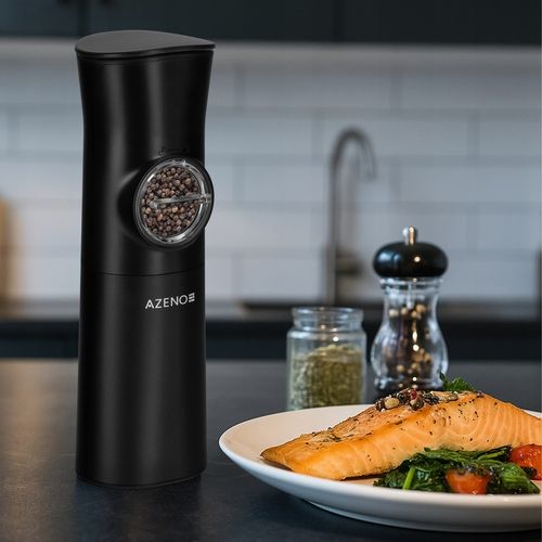 ELEKTRYCZNY MŁYNEK DO SOLI I PIEPRZU GRAWITACYJNY AKUMULATOROWY USB-C 2SZT na Arena.pl