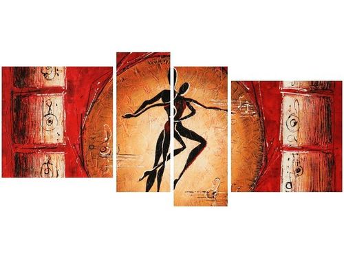 120CM 55 OBRAZ 4 ELEM AFRYKAŃSKI TANIEC ŚCIENNY na Arena.pl