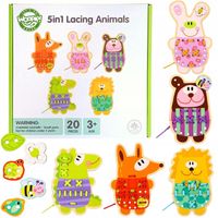 DREWNIANA SZNUROWANKA PRZEPLATANKA NAWLEKANKA MONTESSORI 5W1 EDU WOOPIE