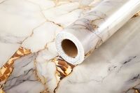 PANEL DEKORACYJNY SAMOPRZYLEPNY PCV ZŁOTO SZARY MARMUR W ROLCE 280x60cm