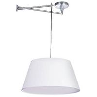 Okrągła lampa wisząca Natalia zwis nad stół chrom biały