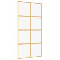 Drzwi przesuwne, złote, 102,5x205 cm, przezroczyste szkło ESG