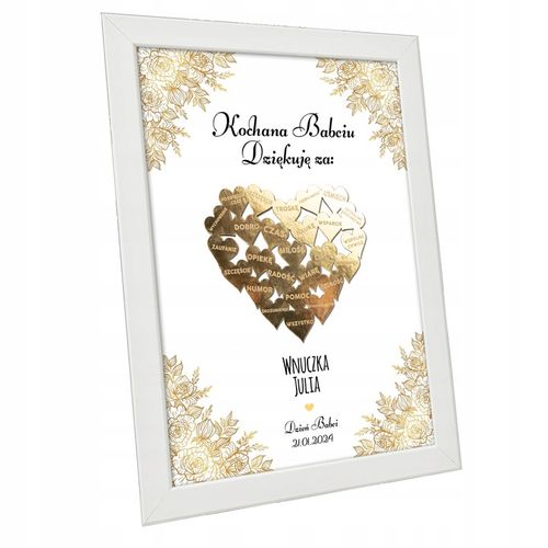 PODZIĘKOWANIE PREZENT DLA DZIADKÓW NA DZIEŃ BABCI I DZIADKA RAMKA SERCE 3D na Arena.pl