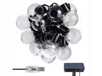 GIRLANDA SOLARNA LAMPA OGRODOWA 7M KULE 20 LED MOŻLIWOŚĆ ZASILANIA Z USB