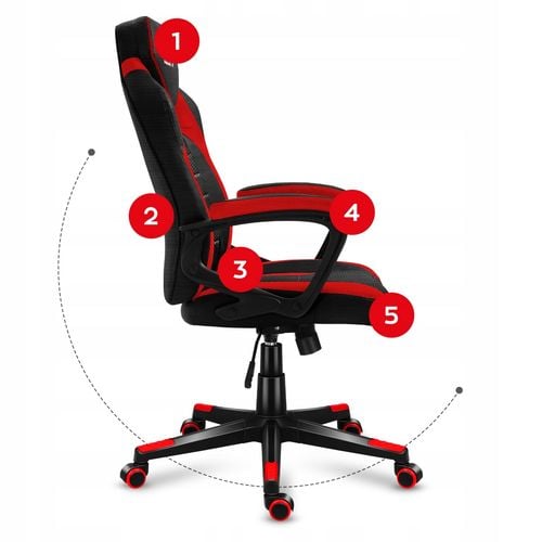 Fotel gamingowy Huzaro Force 2.5 Red Mesh na Arena.pl