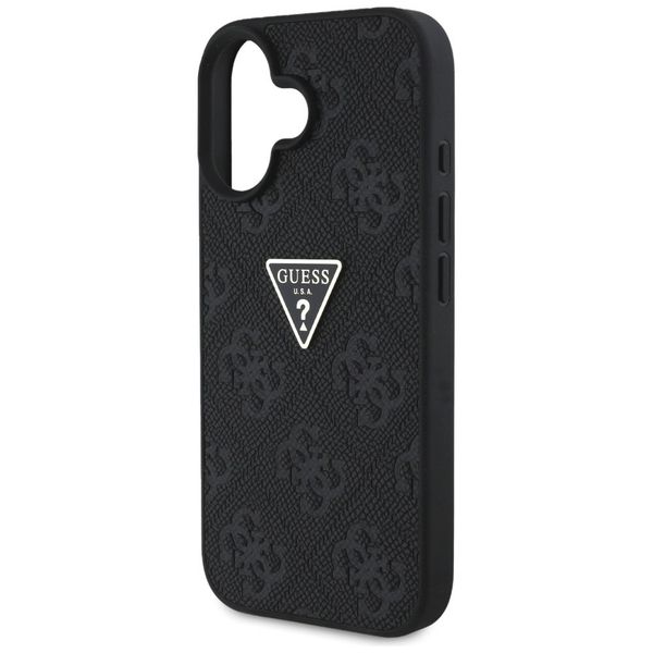 Etui Guess Hot Stamp 4G Pattern Triangle Metal Logo do iPhone 16 czarny zdjęcie 6