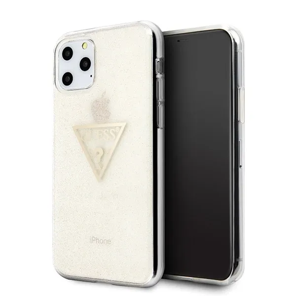 Etui Guess Glitter Triangle na iPhone 11 Pro - złote zdjęcie 1