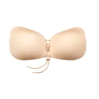 bye bra lace-it bra samonośny stanik miseczka c nude wiązany