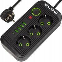 PRZEDŁUŻACZ LISTWA ZASILAJĄCA WŁĄCZNIK 4x USB 3 GNIAZDA 3m USB TYP C