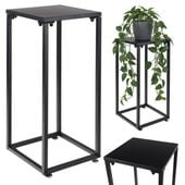 stojak metalowy kwietnik na kwiaty dekoracje do salonu czarny 60 cm loft