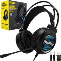 WYGODNE SŁUCHAWKI Z MIKROFONEM GAMINGOWE DO GRANIA NAUSZNE PODŚWIETLANE