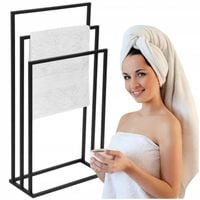 STOJAK NA RĘCZNIKI LOFT CZARNY METALOWY WIESZAK ŁAZIENKOWY PRODUKT POLSKI