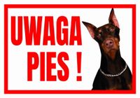 UWAGA PIES ! DOBERMAN - Tabliczka ostrzegawcza