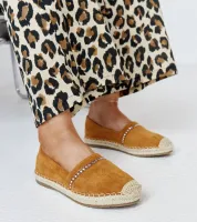 Brązowe espadryle z cyrkoniami Abia 39