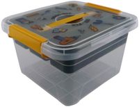 POJEMNIK PLASTIKOWY Z UCHWYTEM RĄCZKĄ PRZEGRODĄ ORGANIZER Z PRZEGRÓDKAMI