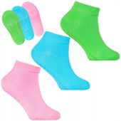 Skarpetki Dziewczęce Antypoślizgowe za kostkę 3-pak WIELOKOLOROWY 35-38