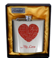 Elegancka Piersiówka Stalowa W Kształcie Serca - 180 Ml Gentelo