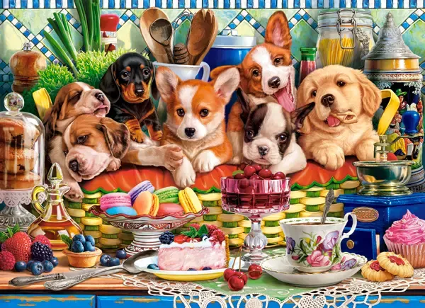 Puzzle 300 elementów. Deser dla szczeniąt zdjęcie 2