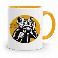 Kubek Żółty Geodety Zaufaj Mi! Jestem Geodetą! Z Nadrukiem Ze Zdjęciem